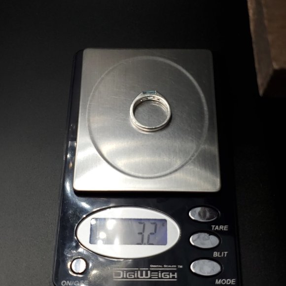 Size 6 Sterling Silver Blue Glass Gemstone Rustic Band Ring - Picture 6 of 6